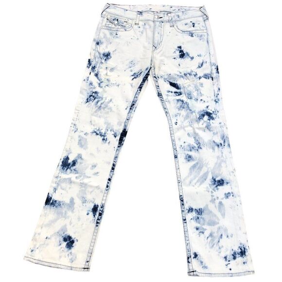True Religion Jeans Size 36 STRAIGHT Blue/White - Picture 3 of 10